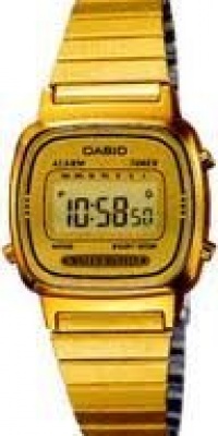 Casio Women's LA670WGA-9 Gold Stainless-Steel Quartz Watch with Digital Dial