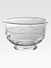 This quintessential centerpiece bowl is stunning within any space, the perfect vessel for any display.Lead-free glassDishwasher safe, gentle cycleFour quart capacityImported This quintessential centerpiece bowl is stunning within any space, the perfect vessel for any display.Lead-free glassDishwasher safe, gentle cycleFour quart capacityImported