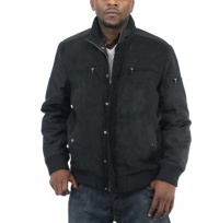 Tasso Elba Coat, Men's Black Microsuede Bomber Jacket, L Tasso Elba Coat, Men's Black Microsuede Bomber Jacket, L