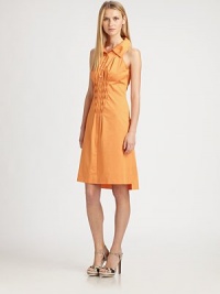 Intricate pleats adorn the front of this shirtdress, complementing its modern hi-lo hem and classic princess seams offering a flattering fit.Collar neckSleevelessButton placketHi-lo hemBack Princess seamsAbout 22 from natural waist67% cotton/28% polyester/5% elastaneDry cleanImported Model shown is 5'10½ (179cm) wearing US size 4. Intricate pleats adorn the front of this shirtdress, complementing its modern hi-lo hem and classic princess seams offering a flattering fit.Collar neckSleevelessButton placketHi-lo hemBack Princess seamsAbout 22 from natural waist67% cotton/28% polyester/5% elastaneDry cleanImported Model shown is 5'10½ (179cm) wearing US size 4.