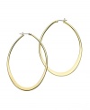 Classic hoop earrings are every girl's style must-have. GUESS hoops feature a polished graduated hoop in gold tone mixed metal. Approximate diameter: 1-1/2 inches.