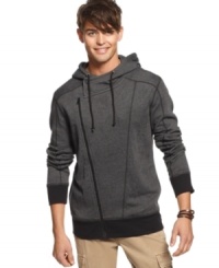 Refresh your look with a modern design. This asymmetrical zip hoodie from Bar III is all about contemporary hip style. Refresh your look with a modern design. This asymmetrical zip hoodie from Bar III is all about contemporary hip style.