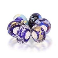 Bling Jewelry Gold Amethyst Color Murano Glass Bead Bundle Silver Fits Pandora