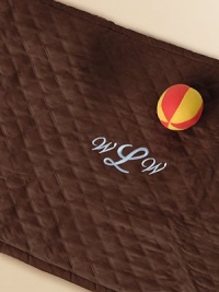 Give your baby a soft and luxurious surface for playing, lounging and wiggling, in velvety quilted microsuede. Comes with its own carry bag May be personalized About 56 X 36 Polyester; polyester fill Machine wash Made in USAFOR PERSONALIZATION Select a quantity, then scroll down and click on PERSONALIZE & ADD TO BAG to choose and preview your monogramming options. Please allow 2-3 weeks for delivery.