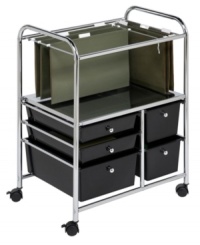 So much in store! Bring order to your home office with this expert organizer, featuring five drawers to keep tabs on all of your hanging files. Set on casters for incredible mobility. So much in store! Bring order to your home office with this expert organizer, featuring five drawers to keep tabs on all of your hanging files. Set on casters for incredible mobility.