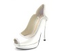 E Live From The E Red Carpet E0041 White Satin Evening Pumps 6 M