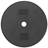 Cap Barbell Free Weights Standard 25-Pounds Plate (Black) Cap Barbell Free Weights Standard 25-Pounds Plate (Black)