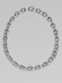 Alternating smooth and cable links create a necklace that's both classic and of-the-moment with true Yurman style. Sterling silver Length, about 18¼ Spring ring clasp Imported Alternating smooth and cable links create a necklace that's both classic and of-the-moment with true Yurman style. Sterling silver Length, about 18¼ Spring ring clasp Imported