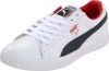 PUMA Clyde Leather FS Fashion Sneaker,White/Ribbon Red/New Navy,10 D US