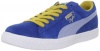 Puma Men's Clyde Script Shoe,Snorkel Blue/Forever Blue/Lemon,7.5 D US