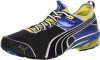 PUMA Men's Toori Run C Running Shoe, Black/Surf The Web/Fluorescent Yellow, 13 D US