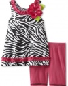 Sweet Heart Rose Baby-Girls Infant Zebra Bike Short Set, Pink/Black/White, 24