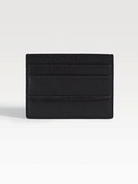 Superior leather craftsmanship in a slim-line design that fits easily into a jacket pocket. Debossed logo accent Four credit card slots 4W X 3H Made in Italy 