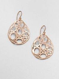 An intricate design with a graphic style in 18k gold and sterling silver with a warm 18k rose goldplating. 18k gold and sterling silver with 18k rose goldplatingDrop, about 1.9Hook backImported An intricate design with a graphic style in 18k gold and sterling silver with a warm 18k rose goldplating. 18k gold and sterling silver with 18k rose goldplatingDrop, about 1.9Hook backImported