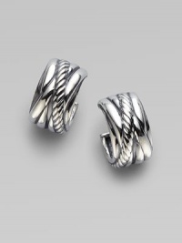 From the Crossover Collection. Twisted cable and smooth sterling silver in a crisscross design.Sterling silver Length, about ½ Width, about ¼ Post back Imported From the Crossover Collection. Twisted cable and smooth sterling silver in a crisscross design.Sterling silver Length, about ½ Width, about ¼ Post back Imported