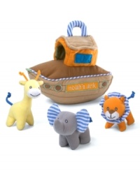 Play with the animals! Encourage his curiosity and imagination with this noise-making Noah's Ark playset from Gund. Play with the animals! Encourage his curiosity and imagination with this noise-making Noah's Ark playset from Gund.