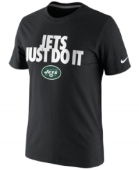 No frills. Let everyone know your New York Jets are ready to take care of football business with this graphic t-shirt from Nike. No frills. Let everyone know your New York Jets are ready to take care of football business with this graphic t-shirt from Nike.