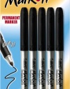 BIC Mark-It Permanent Marker, Fine Point, 5 Markers, Black (GPMP51-Blk)