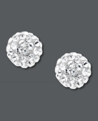 Mirror mirror. Kaleidoscope's reflective crystal (2-1/6 ct. t.w.) stud earrings bring high shine to any look. Crafted in sterling silver and made with Swarovski elements. Approximate diameter: 4/10 inch. Mirror mirror. Kaleidoscope's reflective crystal (2-1/6 ct. t.w.) stud earrings bring high shine to any look. Crafted in sterling silver and made with Swarovski elements. Approximate diameter: 4/10 inch.