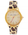 Fierce fashion in a flash! This cute Betsey Johnson watch is covered in leopard spots and shimmering crystals.