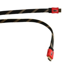 Flat High Speed HDMI Cable with Ethernet - Nylon Cover- 6.6 Ft (2m) - Latest Version - supports Ethernet, 1080P, 3D, and Audio Return Flat High Speed HDMI Cable with Ethernet - Nylon Cover- 6.6 Ft (2m) - Latest Version - supports Ethernet, 1080P, 3D, and Audio Return