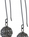 Kenneth Cole New York Pave Item Boost Hematite Pave Ball Long Drop Earrings