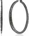 Kenneth Cole New York Pave Item Boost Hematite Pave Hoop Earrings