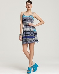 Cool cobalt and tropical turquoise brighten this ikat-print Aqua dress, adding interest to your nine-to-five with an easy, feminine silhouette. Add a blazer for client calls, but vibrant wedges for cocktails. Cool cobalt and tropical turquoise brighten this ikat-print Aqua dress, adding interest to your nine-to-five with an easy, feminine silhouette. Add a blazer for client calls, but vibrant wedges for cocktails.