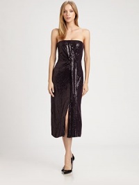 Runway favorite of pure silk, sprinkled in sparkling sequins and finished with a high front slit. StraplessFront slitSide zipperAbout 30 from natural waistSilkDry cleanImportedModel shown is 5'9 (176cm) wearing US size 4. Runway favorite of pure silk, sprinkled in sparkling sequins and finished with a high front slit. StraplessFront slitSide zipperAbout 30 from natural waistSilkDry cleanImportedModel shown is 5'9 (176cm) wearing US size 4.