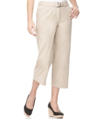 Casual and super-cute, these capri pants from Karen Scott are always in style! Pair with a tee shirt and wedges for a laid-back outfit. Casual and super-cute, these capri pants from Karen Scott are always in style! Pair with a tee shirt and wedges for a laid-back outfit.