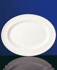 Nantucket Basket is a fine, all-white Wedgwood china dinnerware and dishes pattern with an embossed basket-weave pattern on the edges. Item not shown. Nantucket Basket is a fine, all-white Wedgwood china dinnerware and dishes pattern with an embossed basket-weave pattern on the edges. Item not shown.