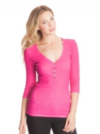 GUESS Sophia Three-Quarter Sleeve Henley GUESS Sophia Three-Quarter Sleeve Henley