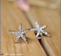 JC128 Flower Earrings, Starfish Earrings, Faux Diamond Embellished Earrings JC128 Flower Earrings, Starfish Earrings, Faux Diamond Embellished Earrings