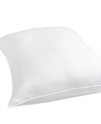 A soft sleep. Featuring a plush, hypoallergenic fill and a smooth, polyester microfiber cover embellished with subtle stripe detail, this two-pack of standard pillows delivers twice the comfort. A soft sleep. Featuring a plush, hypoallergenic fill and a smooth, polyester microfiber cover embellished with subtle stripe detail, this two-pack of standard pillows delivers twice the comfort.