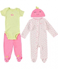 Carter's 4-pc. Cherry Cuddle Me Layette Set PINK 9 Mo Carter's 4-pc. Cherry Cuddle Me Layette Set PINK 9 Mo