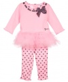 GUESS Kids Girls Newborn Girl Tutu Dress & Leggings Set (0-9M), LIGHT PINK (6/9M)