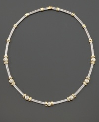 Empower your style with this beautiful diamond necklace featuring round-cut diamonds (1 ct. t.w.) set in 14k white & yellow gold. Approximate length: 15 inches. Empower your style with this beautiful diamond necklace featuring round-cut diamonds (1 ct. t.w.) set in 14k white & yellow gold. Approximate length: 15 inches.