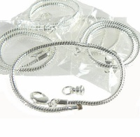New Easy Bead 5 Pack 8 Inch Snake Chain Fits Pandora Chamilia Troll Biagi Beads and Smaller 3.5mm Holes Silver Plated Brass Sold in Package of 5 Bracelet Chains New Easy Bead 5 Pack 8 Inch Snake Chain Fits Pandora Chamilia Troll Biagi Beads and Smaller 3.5mm Holes Silver Plated Brass Sold in Package of 5 Bracelet Chains