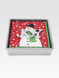 The centerpiece of every holiday party, handcrafted in cast aluminum with a weighted topper and high-gleam finish. Napkins not included A thoughtful gift 5¾W X 1½H X 5¾D Hand wash Imported The centerpiece of every holiday party, handcrafted in cast aluminum with a weighted topper and high-gleam finish. Napkins not included A thoughtful gift 5¾W X 1½H X 5¾D Hand wash Imported