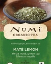 Numi Organic Tea Mate Lemon, Yerba Mate, Green Tea and Lemon Myrtle, 18-Count Tea Bags (Pack of 2)