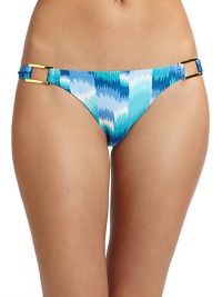 THE LOOKAllover abstract patternGoldtone hardware at sidesGoldtone logo hardware at backElastic waist and leg openingsTHE MATERIAL84% polyamide/16% elastaneFully linedCARE & ORIGINHand washMade in USAPlease note: Bikini top sold separately. THE LOOKAllover abstract patternGoldtone hardware at sidesGoldtone logo hardware at backElastic waist and leg openingsTHE MATERIAL84% polyamide/16% elastaneFully linedCARE & ORIGINHand washMade in USAPlease note: Bikini top sold separately.