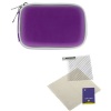 GTMax Purple Universal Digital Camera Zipper Pouch Case + Universal LCD Screen Protector