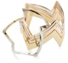 House of Harlow 1960 Gold-Plated Tri-Colored Five Stack Jagged Bracelets