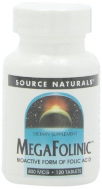 Source Naturals MegaFolinic, 800 Mcg 120 Tablets