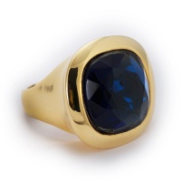 Kenneth Jay Lane Faceted Cushion-Cut Sapphire Ring Kenneth Jay Lane Faceted Cushion-Cut Sapphire Ring
