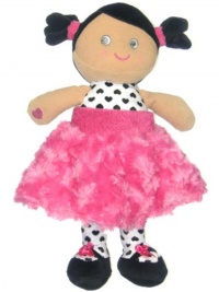 Baby Girl Black and Pink Heart Dark Haired Doll Security Blanket by Baby Starters - Hot Pink - Not Applicable Baby Girl Black and Pink Heart Dark Haired Doll Security Blanket by Baby Starters - Hot Pink - Not Applicable