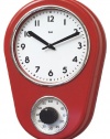 Bai Retro Kitchen Timer Wall Clock, Red