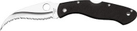 Spyderco Civilian G-10 Handle Serrated Edge Knife, Black