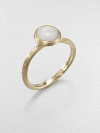 From the Jaipur Resort Collection. A delicate, brushstroke texture distinguishes the band and setting of this stunningly simple ring, topped with a disc of creamy mother-of-pearl.Mother-of-pearl18k yellow goldDiameter, about .25Made in Italy