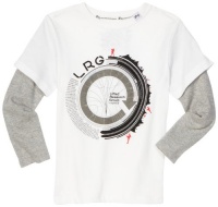 LRG - Kids Boys 8-20 Periodic Cycle Slider Long Sleeve Tee, White, Medium